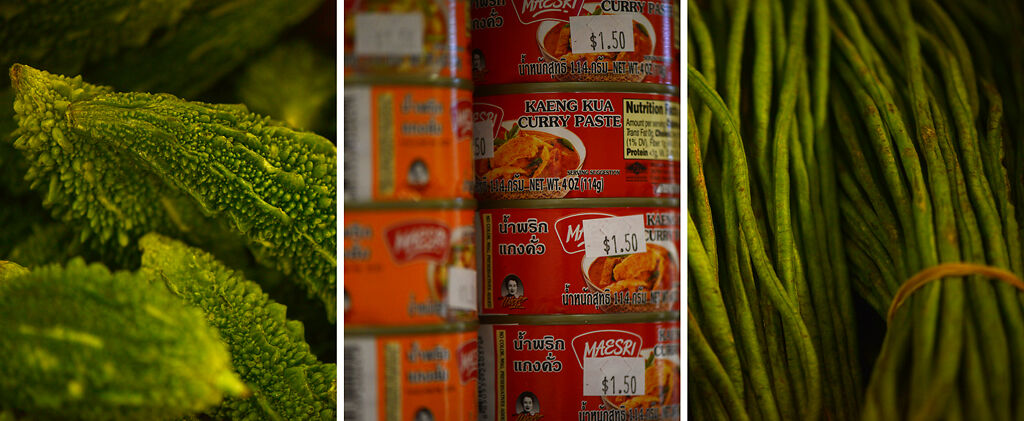 Food products line the shelves
